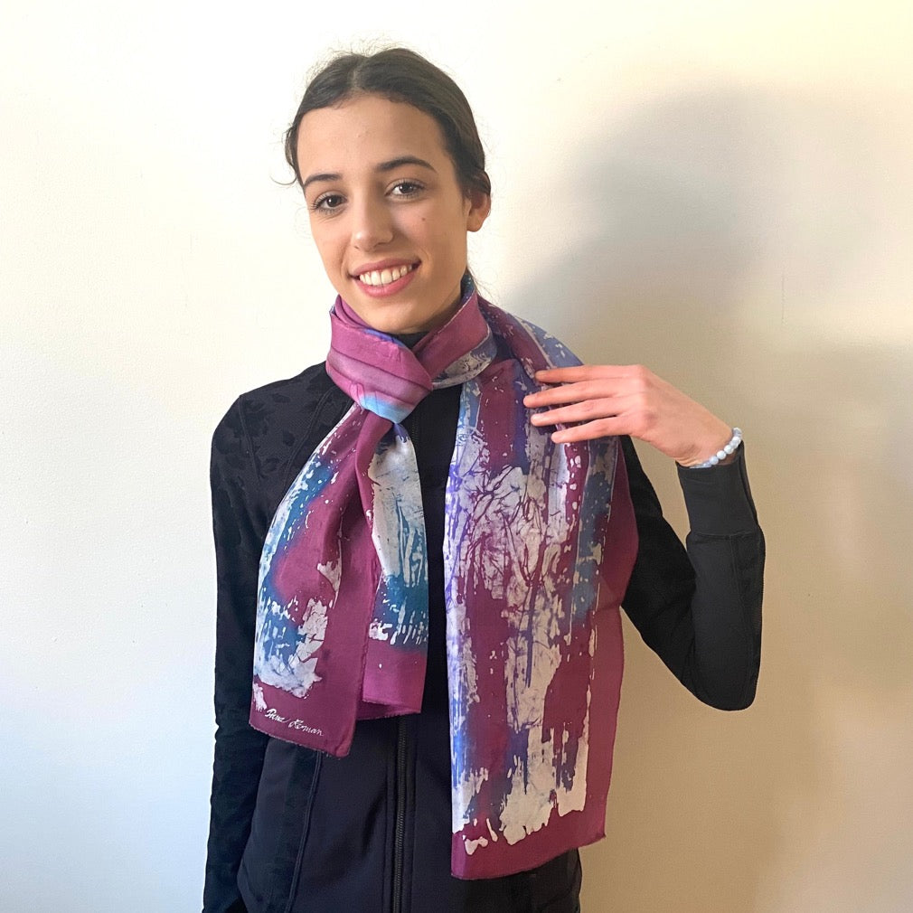 Batik silk scarf – Dana Roman Art