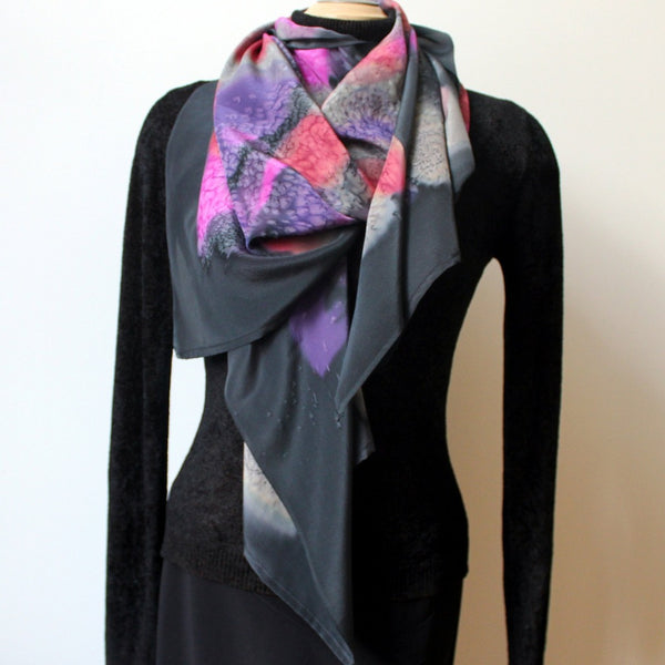 Hand Painted Silk  Poncho, Wrap, Scarf, Shawl
