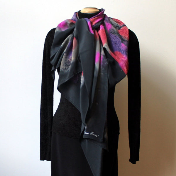 Hand Painted Silk  Poncho, Wrap, Scarf, Shawl