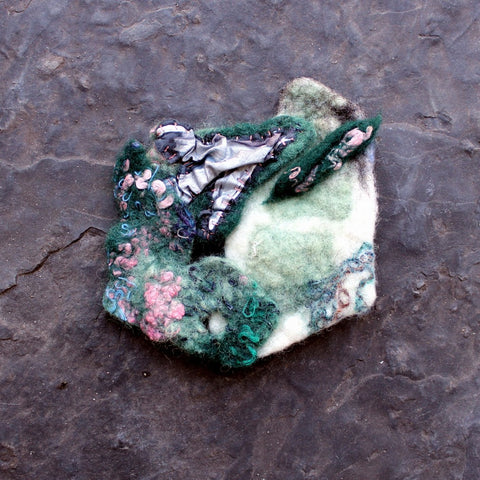 Hand Felted Brooch, 4"x 3.5"