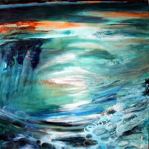 36" x 36" x 1.5, Acrylics on Canvas, Freezing River