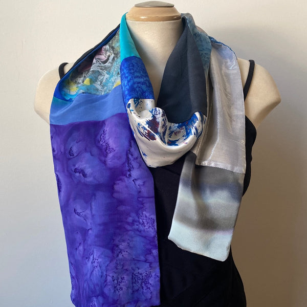 Unisex pieced silk scarf