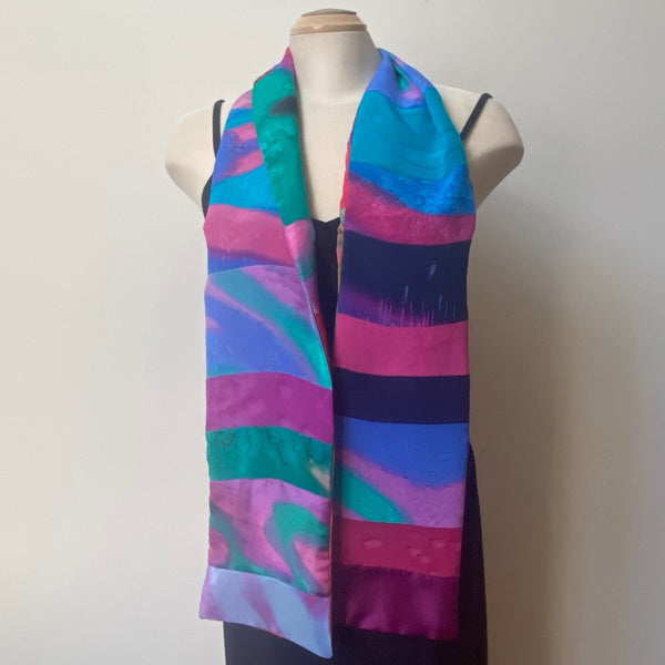 Bright unisex designer scarf, art to wear