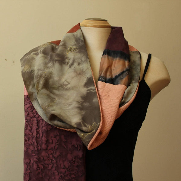 Pieced Shawl from Repurposed Fine Fabrics