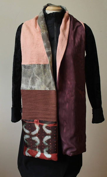 Pieced Shawl from Repurposed Fine Fabrics