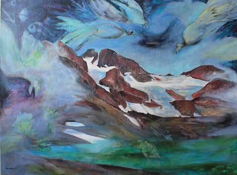 48" x 36" x 1.5", Acrylics on Canvas, Cauldron Lake